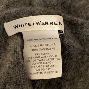 White + Warren 100% Cashmere Travel Wrap -Gray